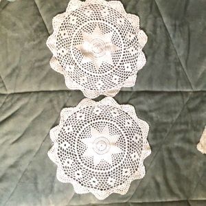 Set of 2 Cotton Doilies 13 inches in diameter perfect for Easter Spring decor
